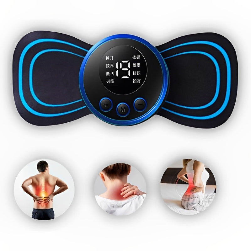 Mini Massageador Portátil Elétrico Cervical EMS Alivia Dores Corpo Pescoço, lombar