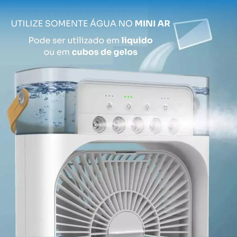 Refrigerador De Ar Ventilador Umidificador Portátil Com Led Reservatório De Água Led Usb