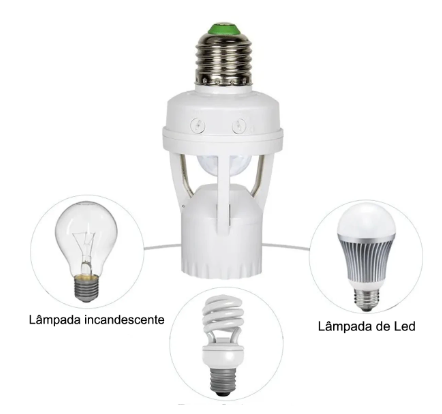 Sensor De Presença Com Fotocélula Para Lâmpada Soquete E27 Para iluminação Luatek Sensor Infravermelho