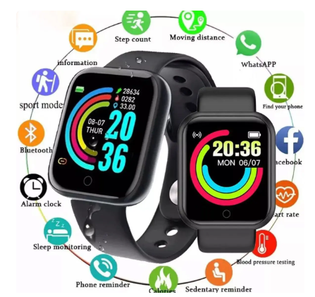 Smartwatch com bluetooth e cabo usb