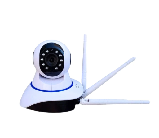 Câmera Wireless Wi-Fi Com IP, 3 Antenas, P2p ONVIF, HD Giro 355 °