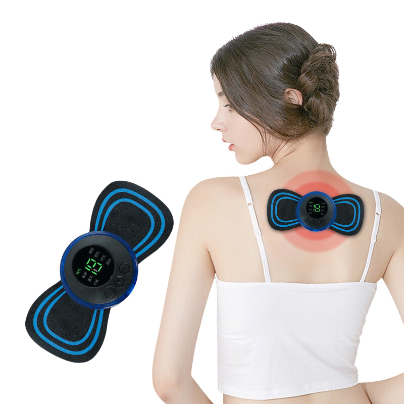 Mini Massageador Portátil Elétrico Cervical EMS Alivia Dores Corpo Pescoço, lombar